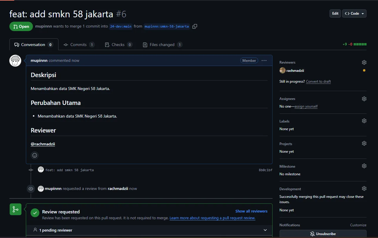 Membuat PR langkah ketiga